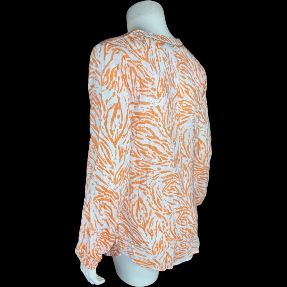 SUSAN‎ GRAVER Passport Top XXS Tangerine Twist Zebra Print Rayon Blend RN81893 - Picture 3 of 14